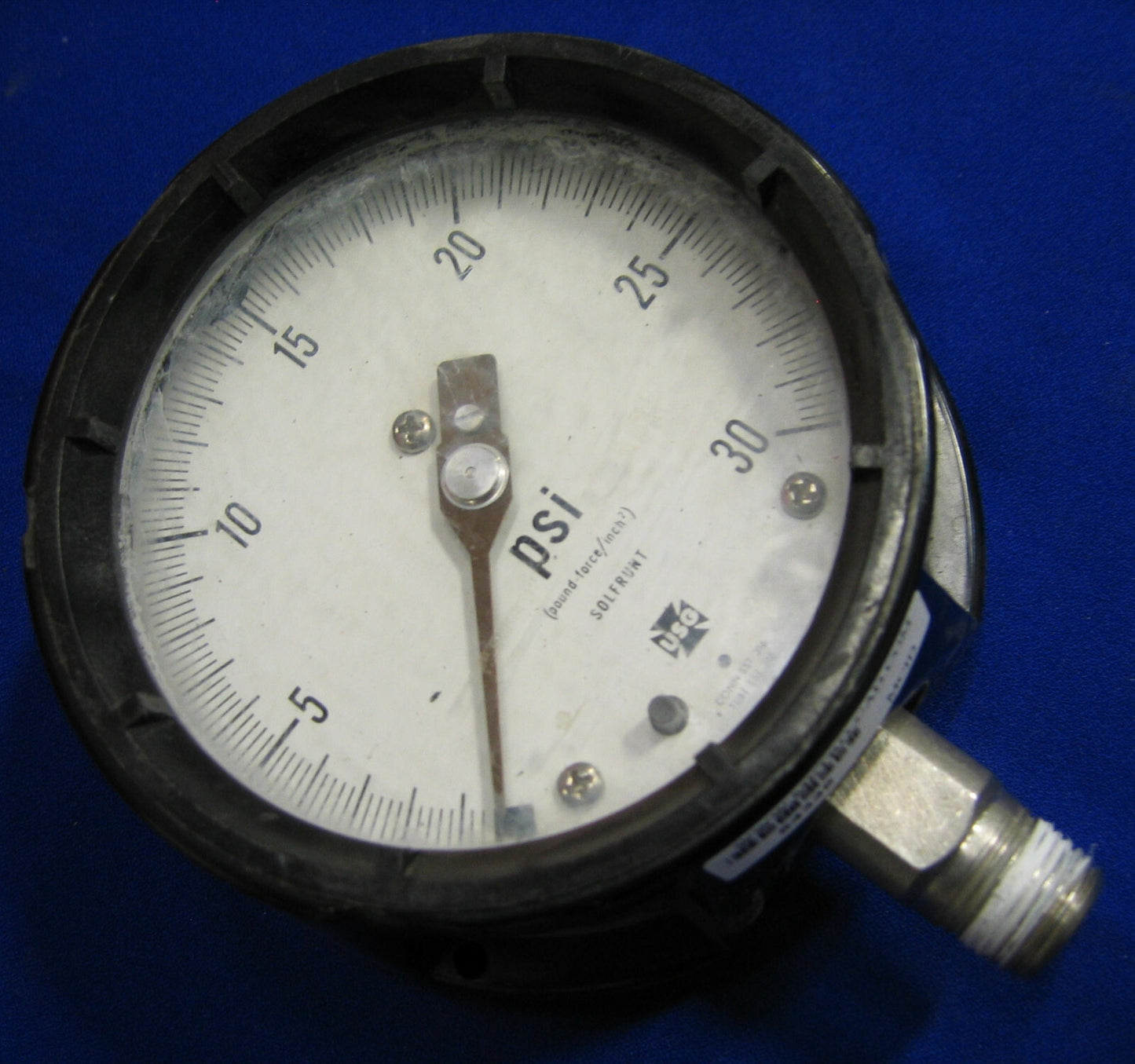 USG SOLFRUNT MODEL 33002 0-30 PSI PRESSURE GAUGE 316 STAINLESS