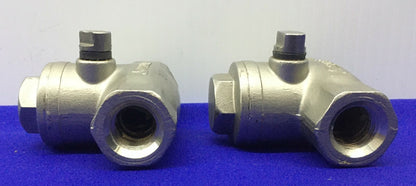 1 LOT QTY OF 2 - SHARPE 3/8 NPT SWING GATE CHECK VALVE CF8M