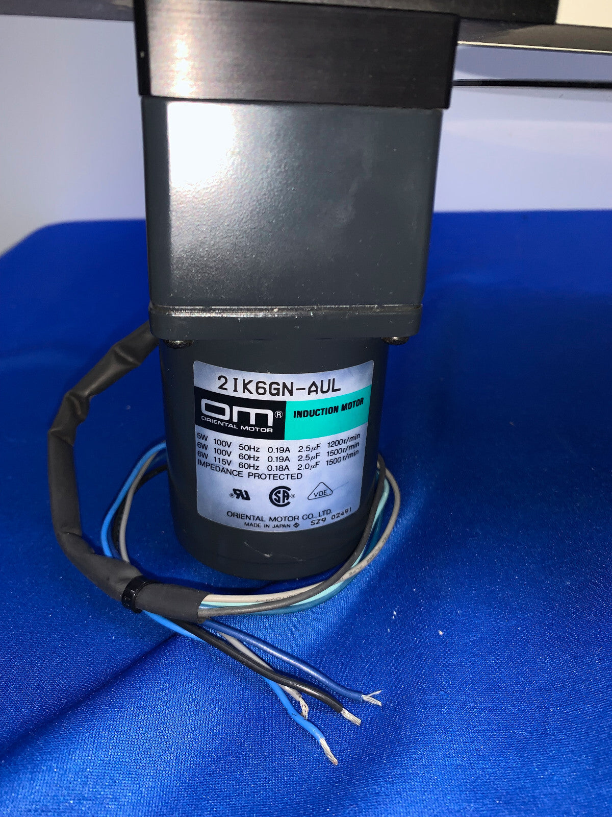 ORIENTAL MOTOR 21K6GN-AUL INDUCTION MOTOR W/ GEARHEAD - MISSING CAPACITOR