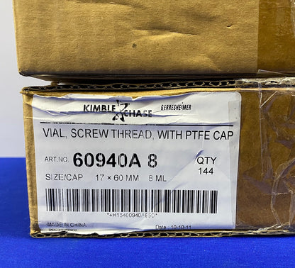 KIMBLE CHASE 60940A 8 / 60940A-8 VIAL SCREW THREAD W/ PTFE CAP - 2 PKGS OF 144EA