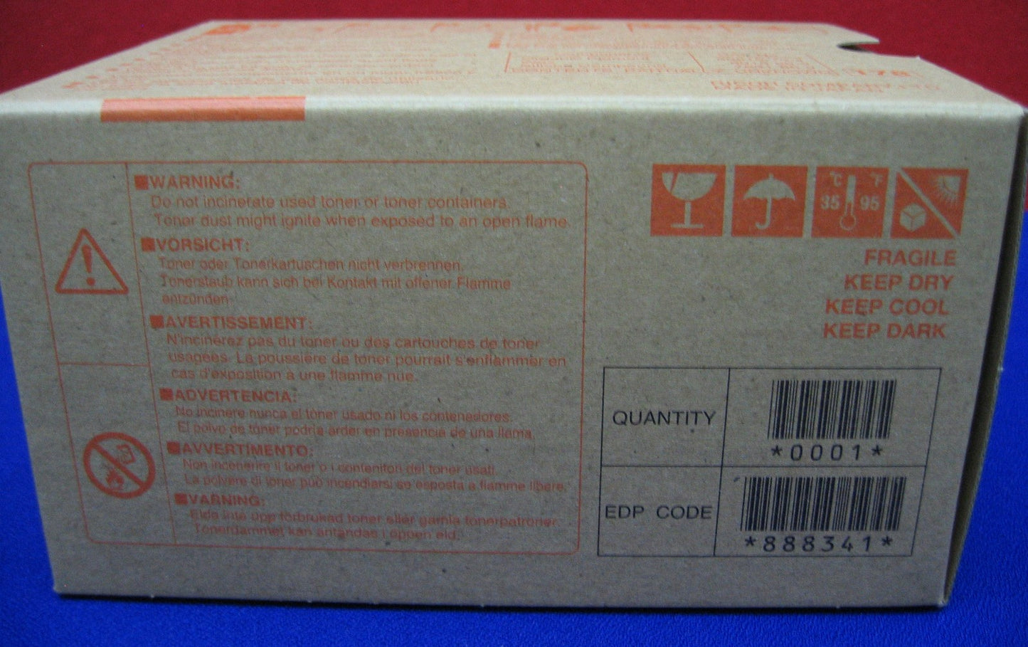 Cassette de toner Ricoh Type R1, boîte jaune estampillée 851101010, référence 888341