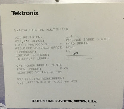 MODULE MULTIMÈTRE NUMÉRIQUE RÉVISION TEKTRONIX VX4234 VXI 