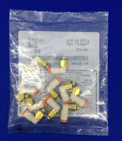 1 PKG OF QTY 10 - SMC KQ2L01-32A (4E1-8TD) FITTING MALE ELBOWS
