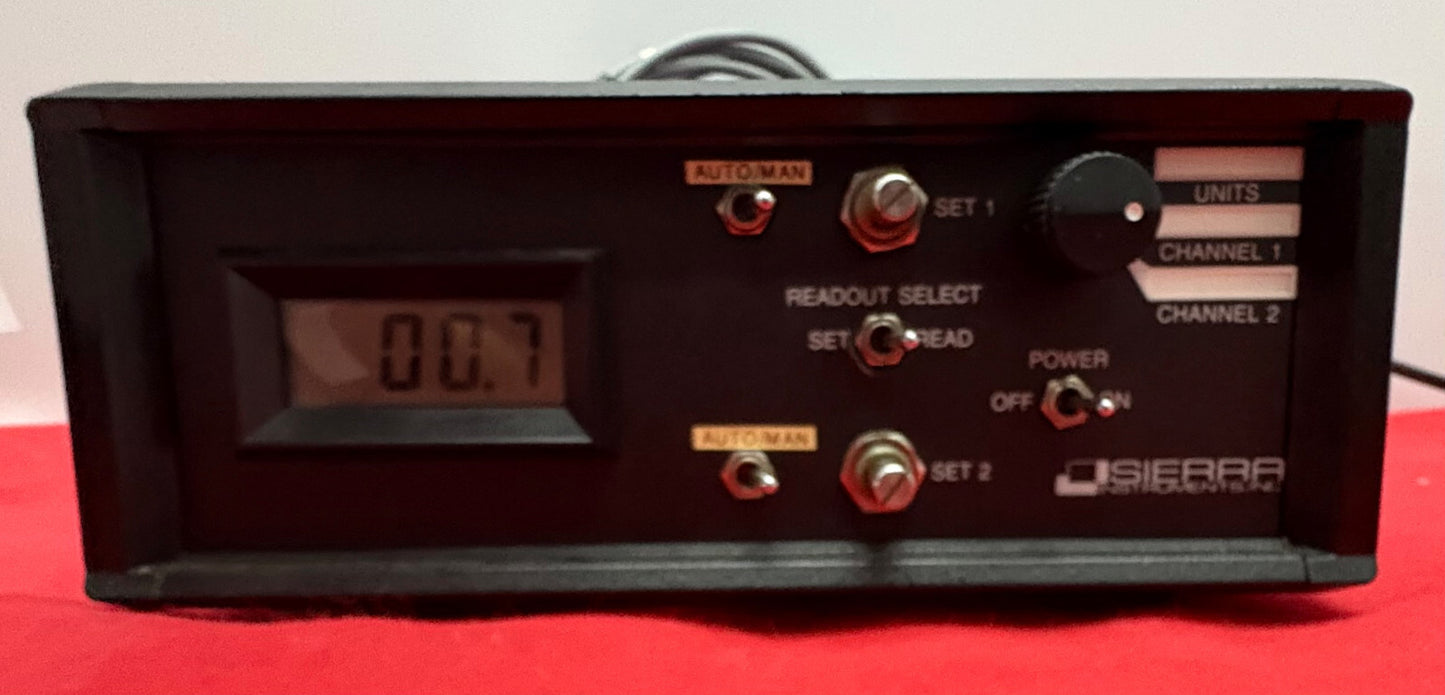 SIERRA INSTRUMENTS 902 DIGITAL DUAL CHANNEL READOUT W/ CABLES - FOR PARTS/REPAIR
