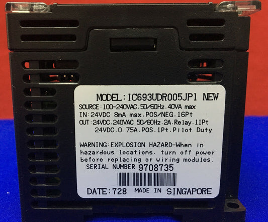 GE FANUC SERIES 90 MICRO PROGRAMMABLE CONTROLLER IC693UDR005JP1