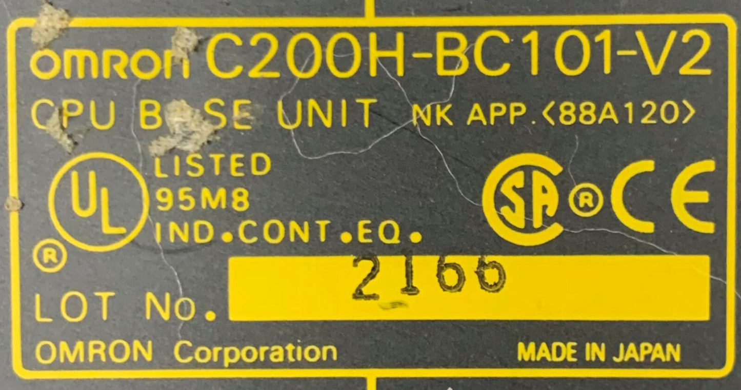 Lot of 2 Omron 10 Slot CPU Base Unit C200HBC101-V2