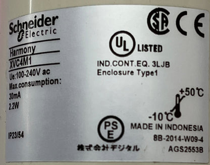 SCHNEIDER ELECTRIC XVC4M1 100-240 V ROTER LICHTMASTTURM HARMONY mit EIN-/AUS-SCHALTER