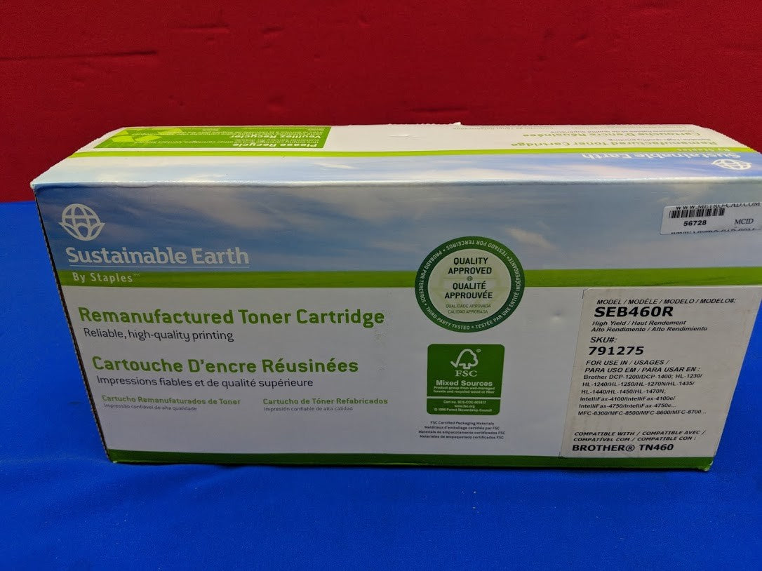 Staples Sustainable Earth Remanufactured Black Toner Cartridge (Model SEB460R)