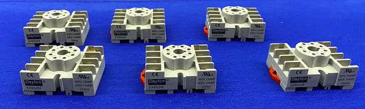1 LOT QTY 6 - DAYTON ® 5X852M DIN RAIL MOUNT RELAY SOCKET