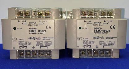 Lot of 2 OMRON S82K-05024 POWER SUPPLY.
