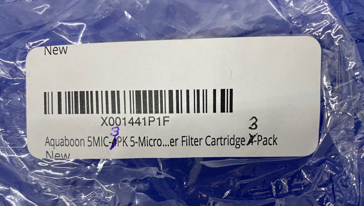AQUABOON X001441P1F 5MIC 5-MICRO…ER FILTER CARTRIDGE -QTY OF 3 FILTER CARTRIDGES