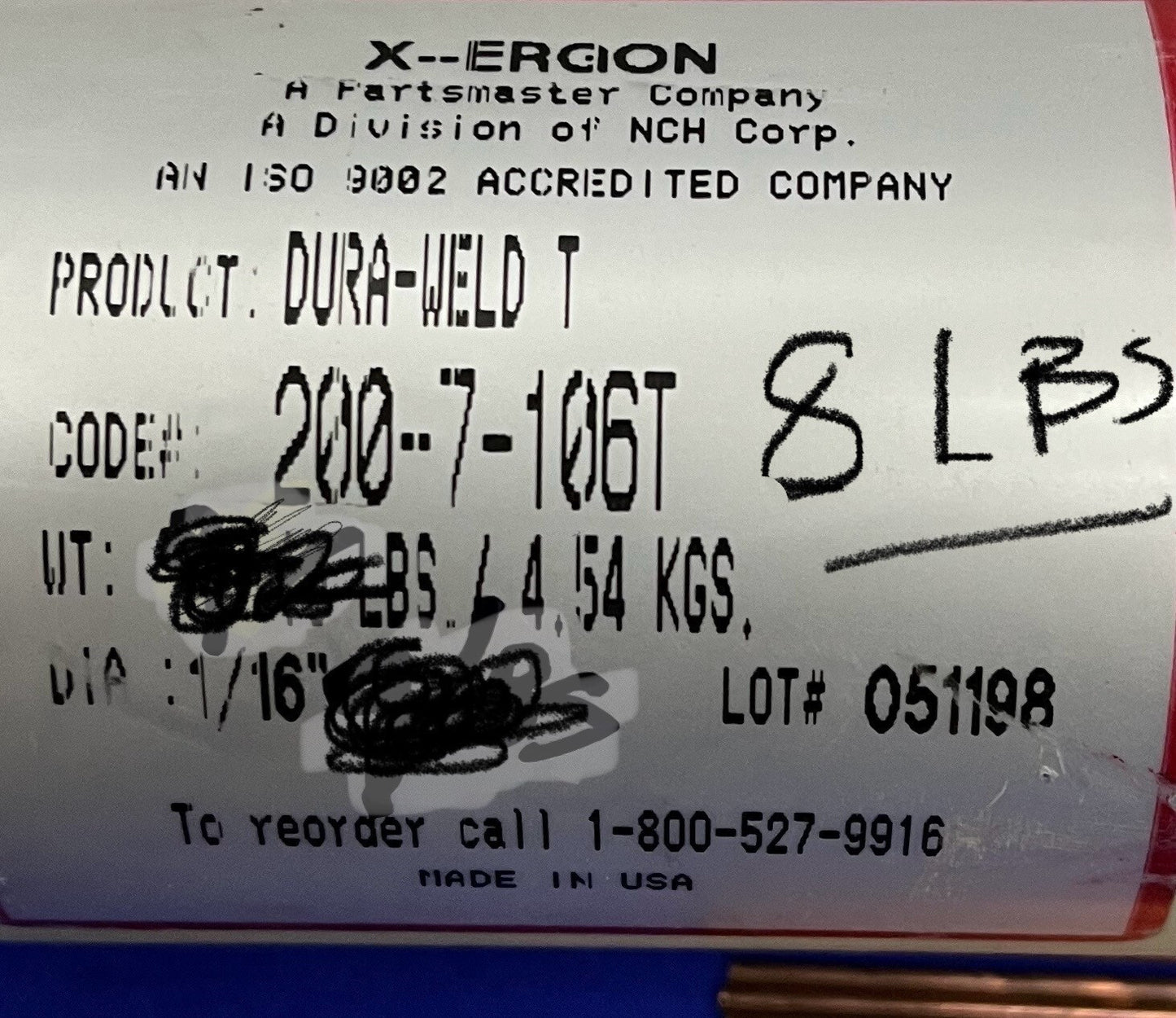 X-ERGON DURA-WELD T ™ 106-T / 200-7-106T WELDING ROD - QTY 269 RODS