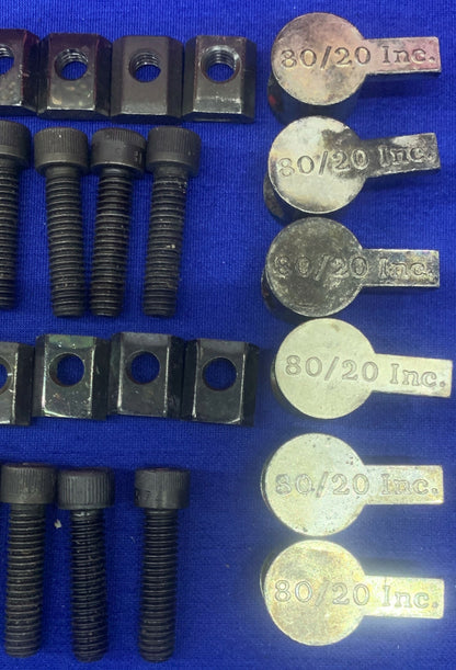 Qty 12 - 80/20 Standard Anchor Fastener Assembly (T-nut, Cam & Cap Screw)