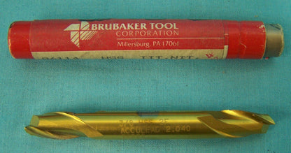 BRUBAKER TOOL CORPORATION 86114 HSS TTT NIT DE.2 FLT. ENDMILL  3/8 DIA X 3/8 SHK