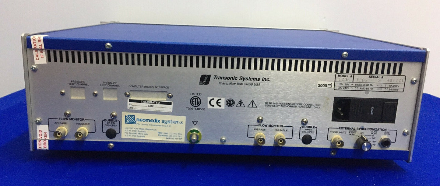 TRANSONIC SYSTEMS T206 SMALL ANIMAL BLOOD FLOW METER