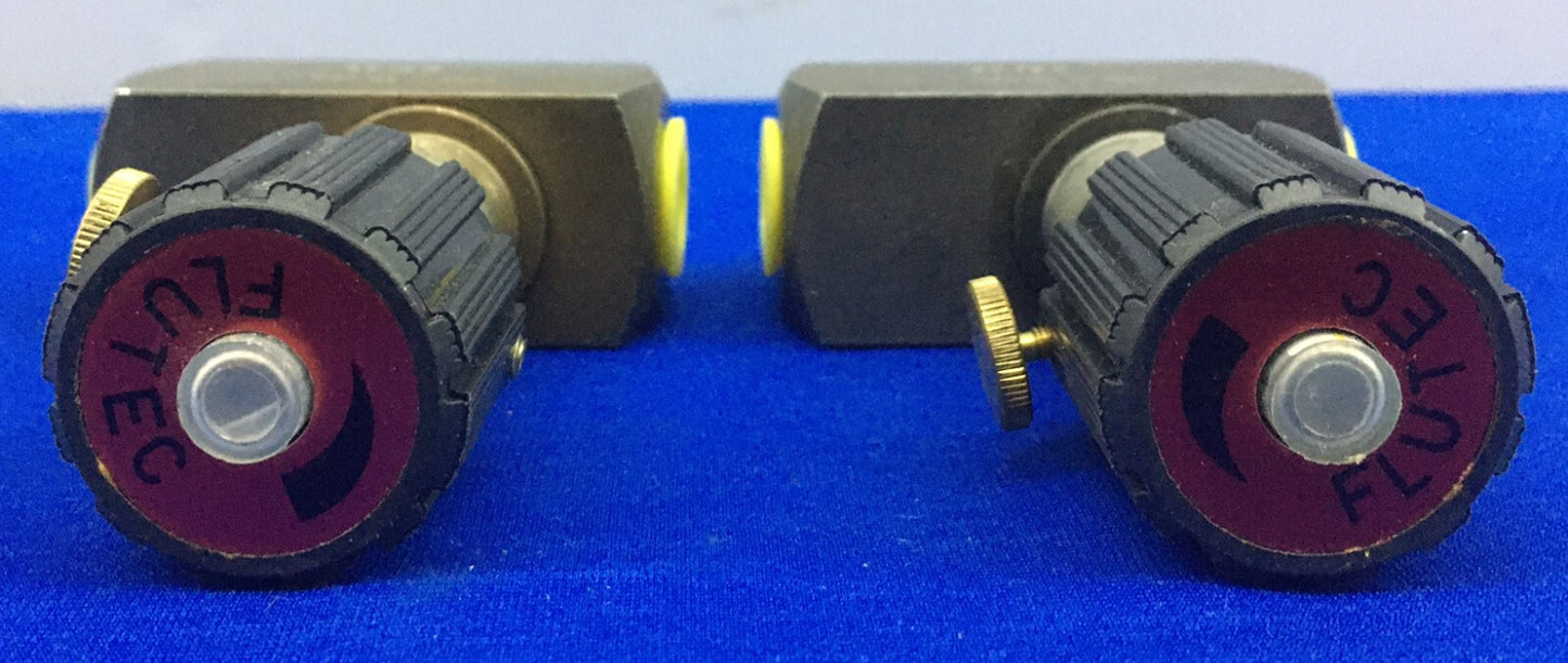 1 LOT QTY OF 2 - FLUTEC DRV-08-01.1/0 / DRV080110 FLOW CONTROL VALVE 1/4"