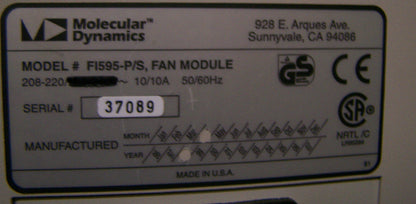 MOLECULAR DYNAMICS  F1595 P/S  FAN MODULE 208-220 VAC 10/10 AMP 50/60 HZ