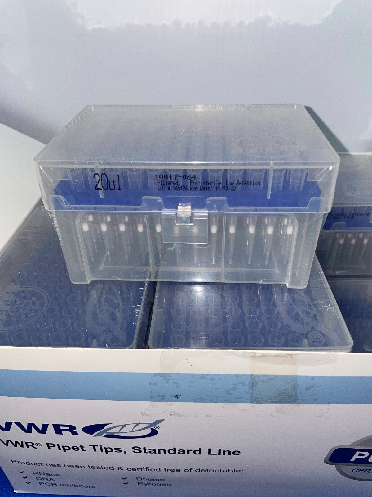VWR 10017-064 EMBOUTS DE PIPETTES GAMME STANDARD 20 µl - 1 PAQUET DE 10 RACKS DE 96 EMBOUTS