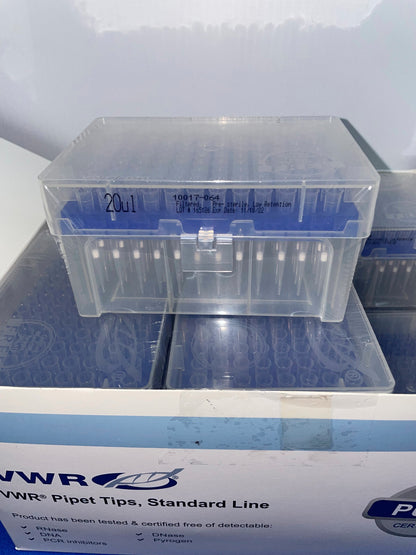 VWR 10017-064 EMBOUTS DE PIPETTES GAMME STANDARD 20 µl - 1 PAQUET DE 10 RACKS DE 96 EMBOUTS