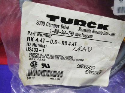1 LOT DE QTE 2 - CORDON MOULÉ TURCK RK RK 4.4T-0.6-RS 4.4T / U2433-1 
