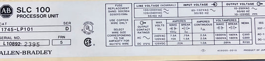 AB / ALLEN BRADLEY / ALLEN-BRADLEY 1745-LP101 SER D PROCESSOR UNIT
