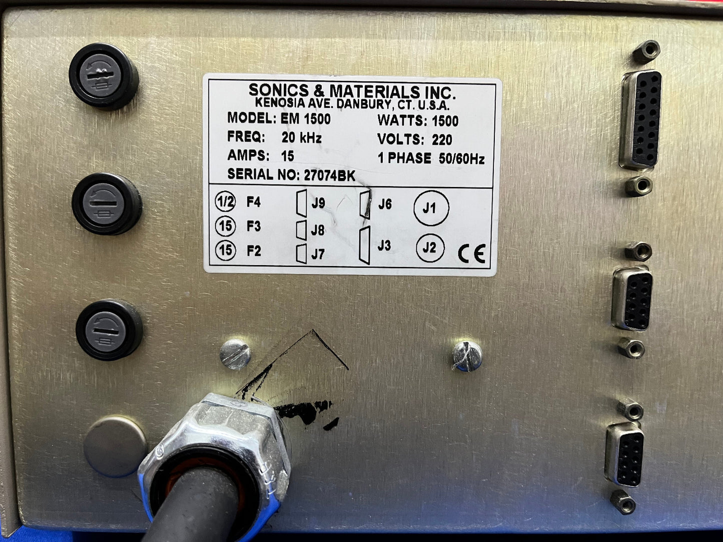 PARTS/REPAIR SONICS & MATERIALS EM 1500 MICROSONIC PROCESSOR WELDER CONTROLLER
