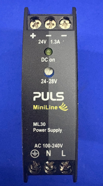 PULS MINILINE ML30 POWER SUPPLY ML30.241 AC/DC DIN RAIL SUPPLY 24V 30W