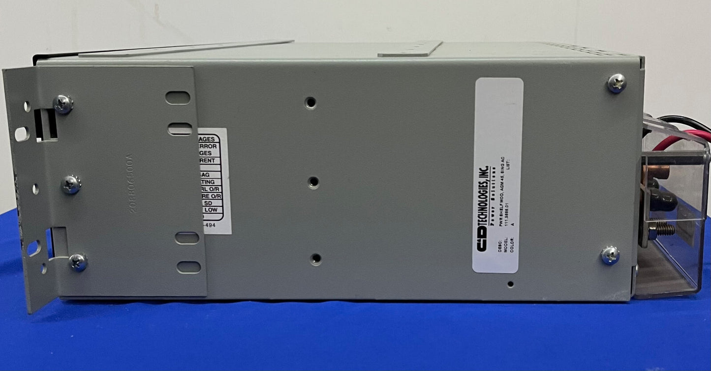 C&D TECHNOLOGIES 45 AMP MODULAR POWER SHELF AGM 45 111.3886.01 - PARTS/REPAIR
