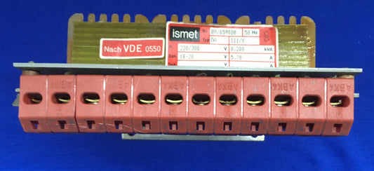 ISMET 89/059088 トランス 50HZ TYP DA III/Y PR 220/380V 0.200 kVA sek 18-20 V
