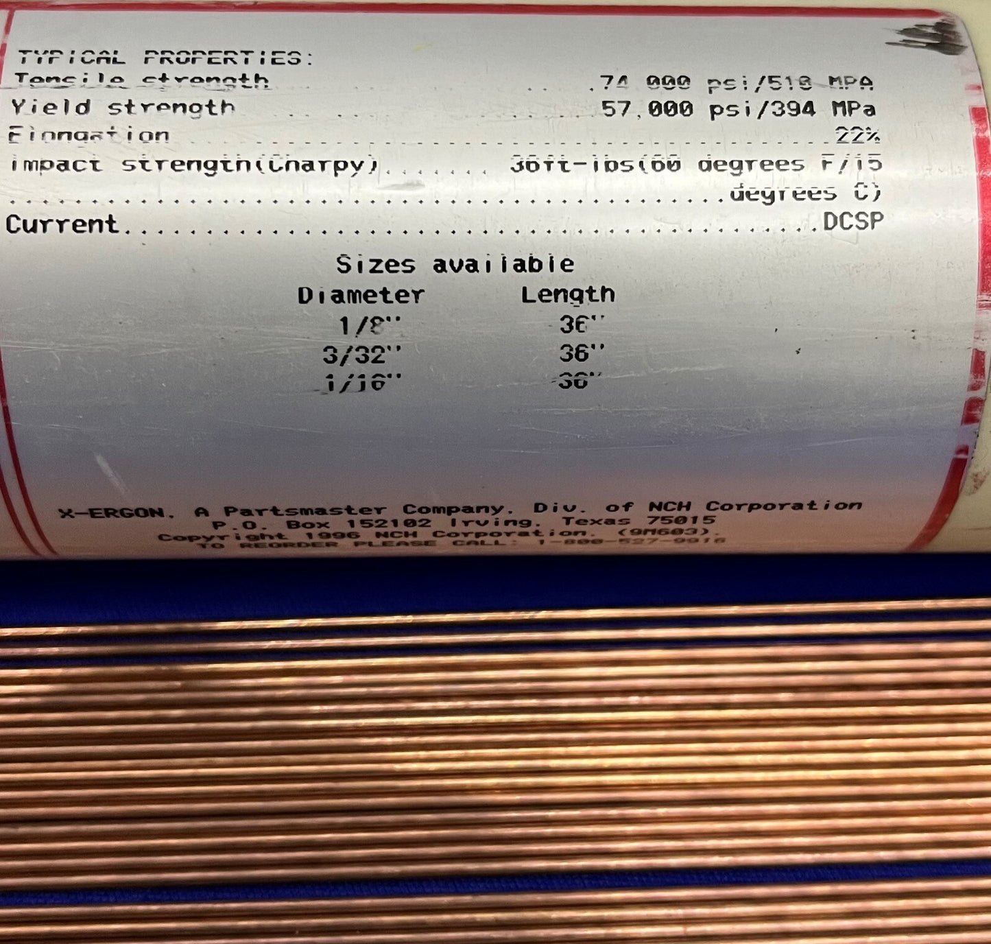 X-ERGON DURA-WELD T ™ 106-T / 200-7-106T WELDING ROD - QTY 269 RODS