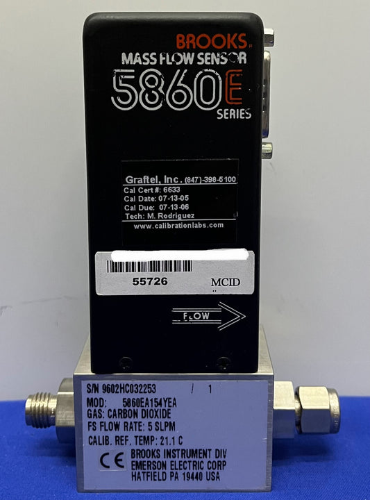 BROOKS INSTRUMENTS 5860E 5860EA154YEA MASS FLOW SENSOR GAS: CARBON DIOXIDE