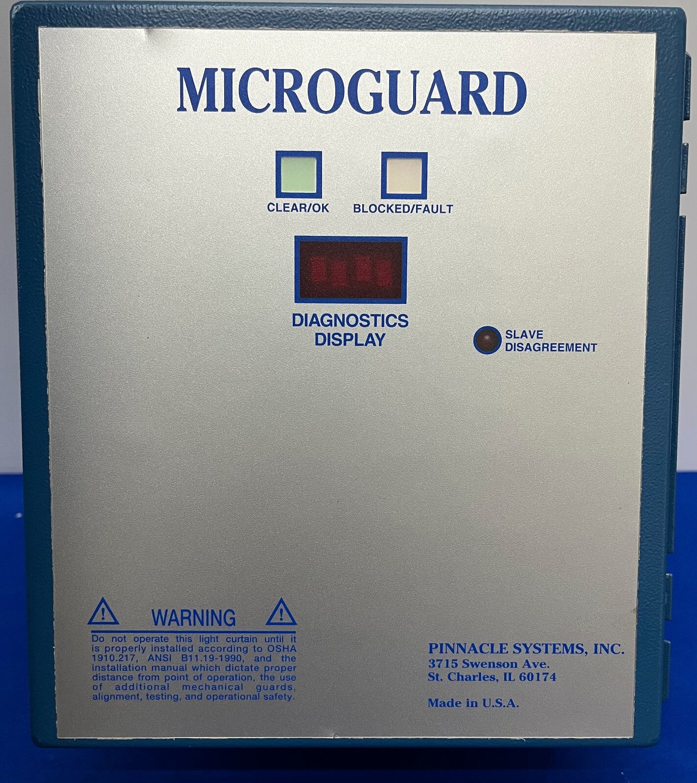 PINNACLE SAFETY LIGHT CURTAIN CONTROL BOX MG-28-0F-20 EMITTER & RECEIVER - PARTS