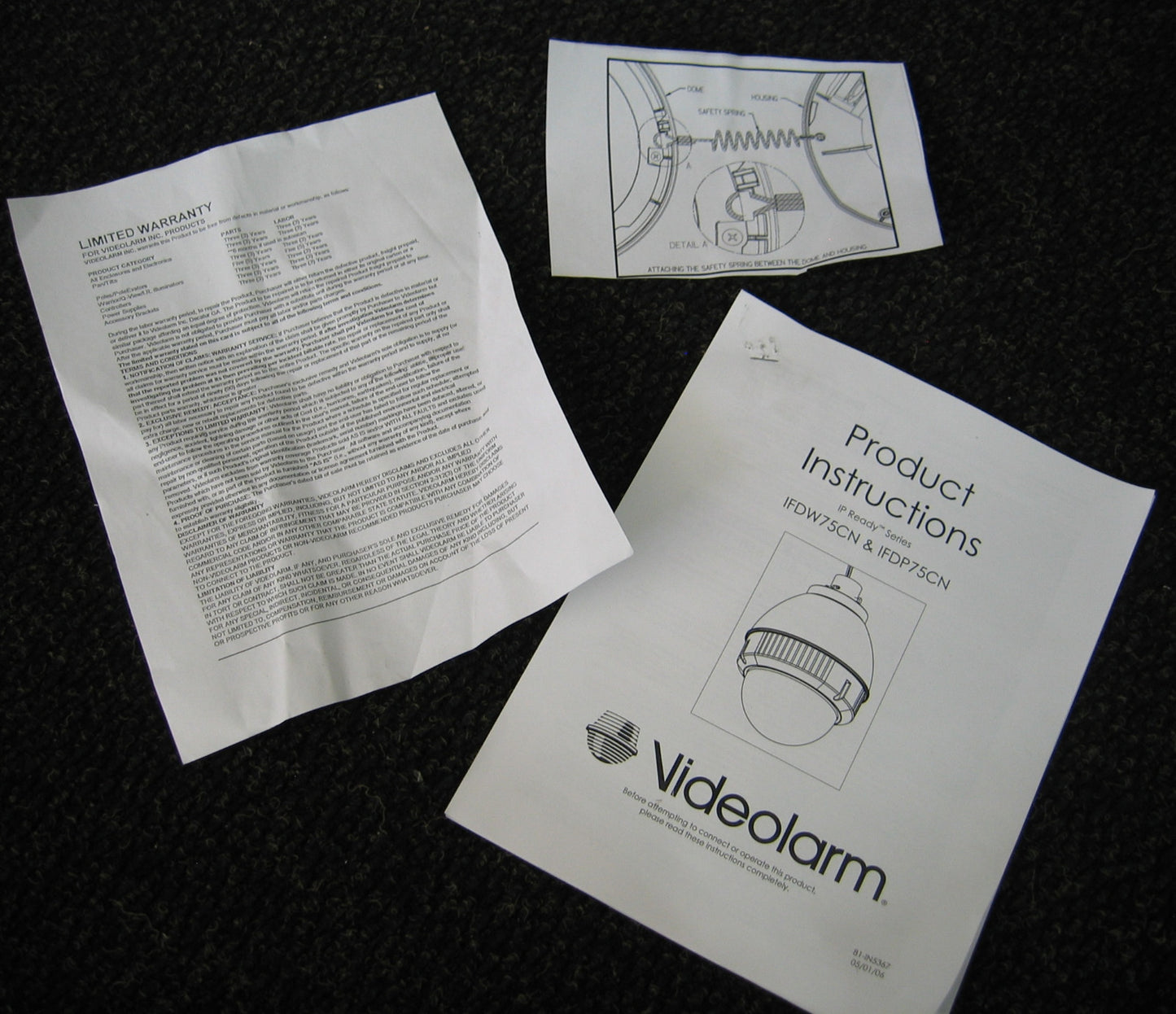 VIDEOLARM IP READY SERIES BELIEVED TO BE MODEL IFDP75CN ITEM IS UNUSED FOR PARTS