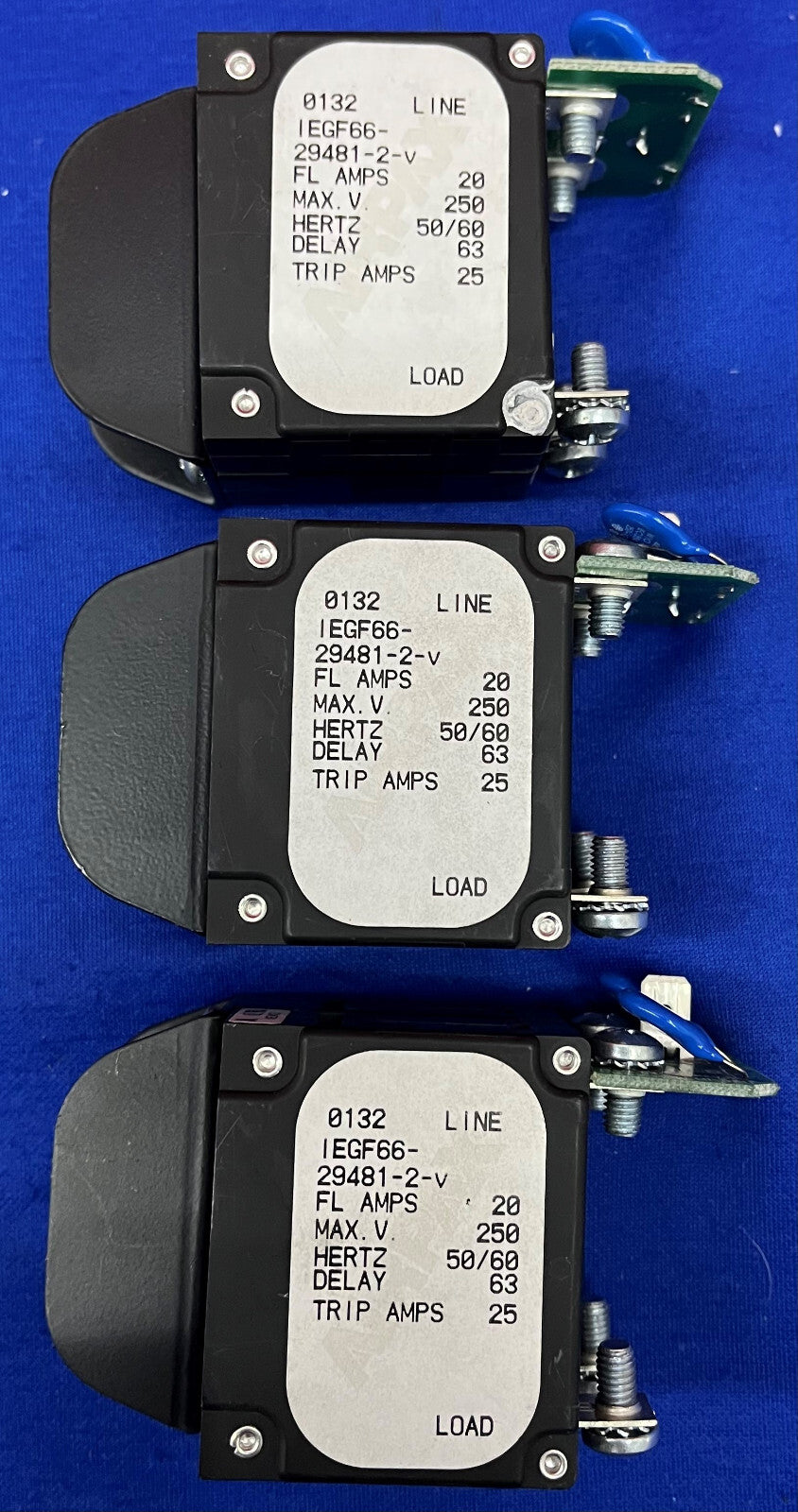 3er-Set Sensata Airpax-Stromschutz IEGF66-29481-2-V