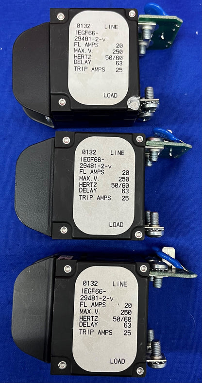 3er-Set Sensata Airpax-Stromschutz IEGF66-29481-2-V