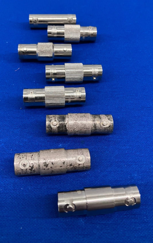 CONN ADAPT JACK-JACK BNC 50OHM LOT OF 8 DIFFERENT BRANDS SAME TYPE