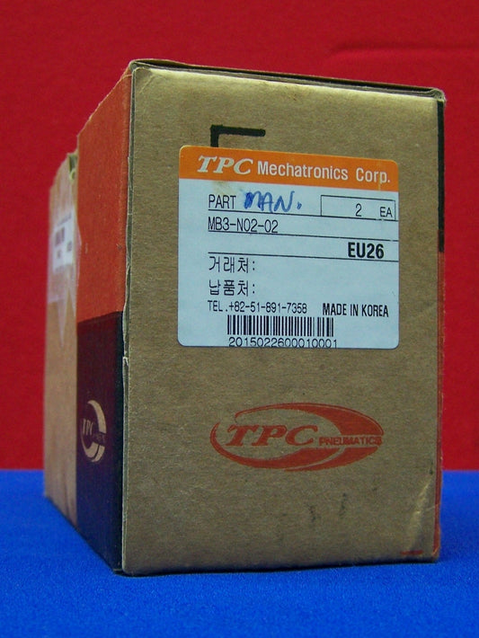QTY OF 2 TPC MECHANTRONICS MB3-N02-02 / MB / MB3 / EU26 MODULAR MANIFOLD BLOCK
