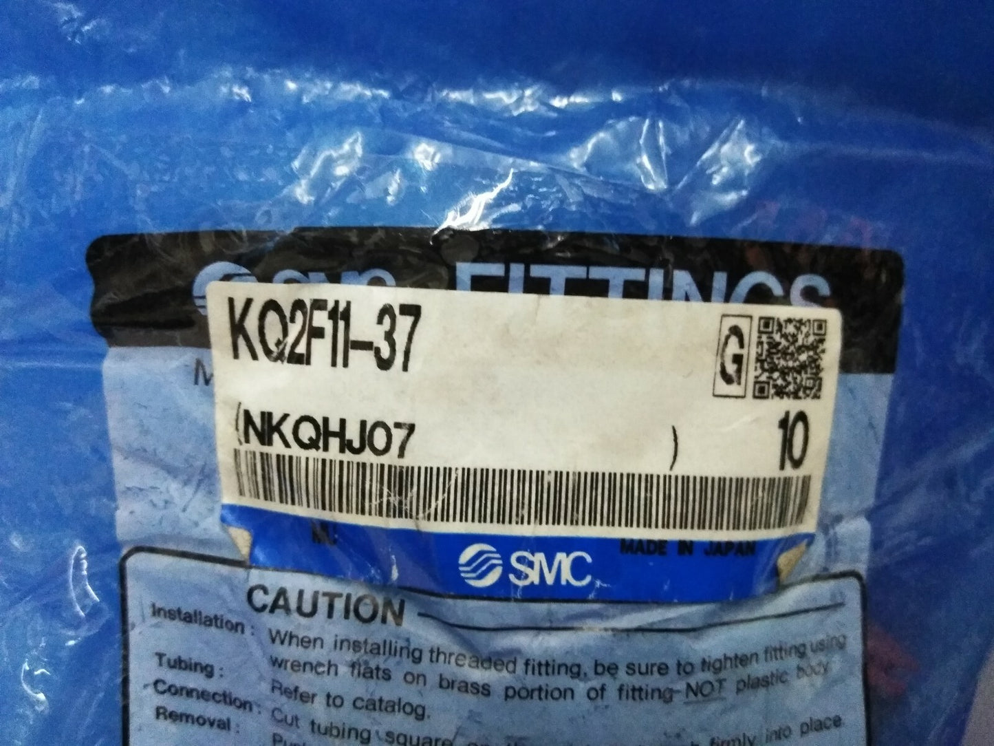 1 PACKAGE OF 10 FITTINGS - SMC KQ2F11-37 / NKQHJ07 FEMALE CONNECTOR FITTING