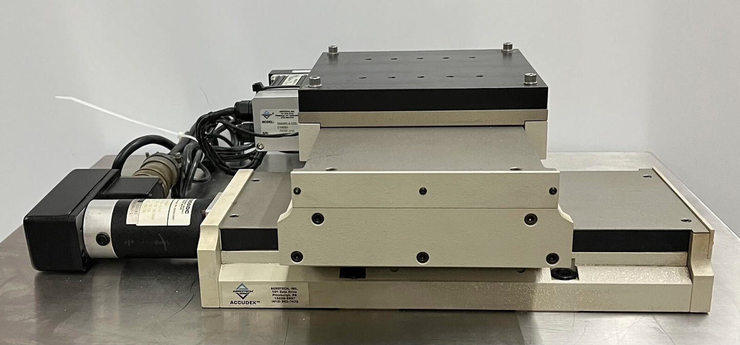 AEROTECH ATS20015 & 20015-40P MOTORIZED X-Y LINEAR STAGE APPROX 150MM 6" TRAVEL