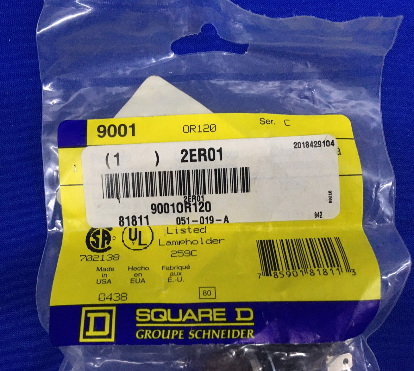SQUARE D 2ER01 RAISED INDICATOR LIGHT