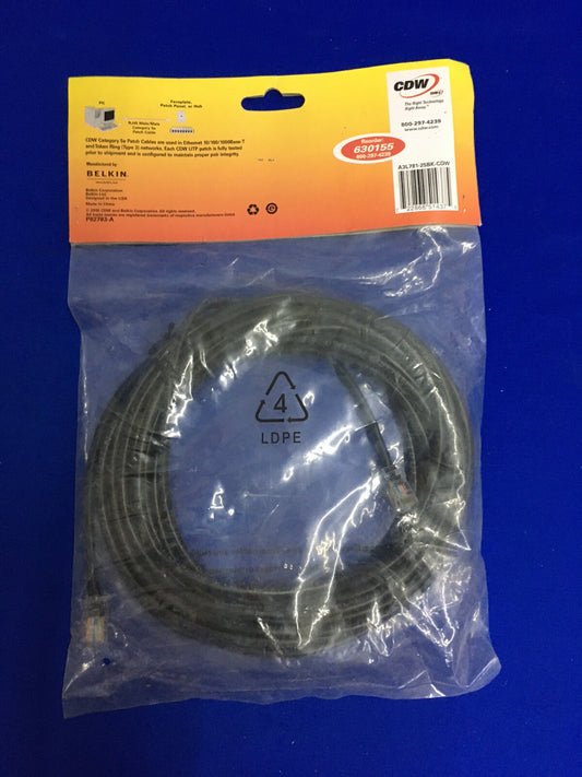 CDW 630155 25' CAT5e PATCH CABLE RJ45 M/M-BLACK