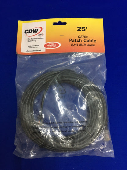 CDW 630155 25' CAT5e PATCHKABEL RJ45 M/M-SCHWARZ