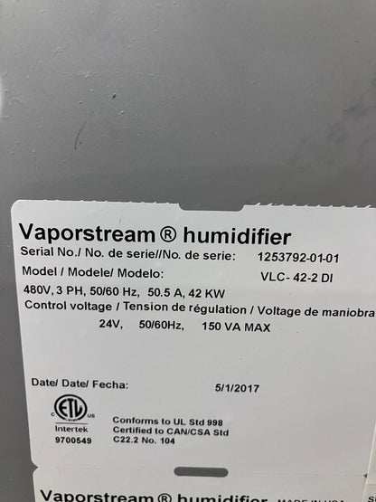 DRISTEEM™ VAPORSTREEM® 加湿器 VLC-42-2 DI 480V、3PH、50/60HZ、50.5A、42K
