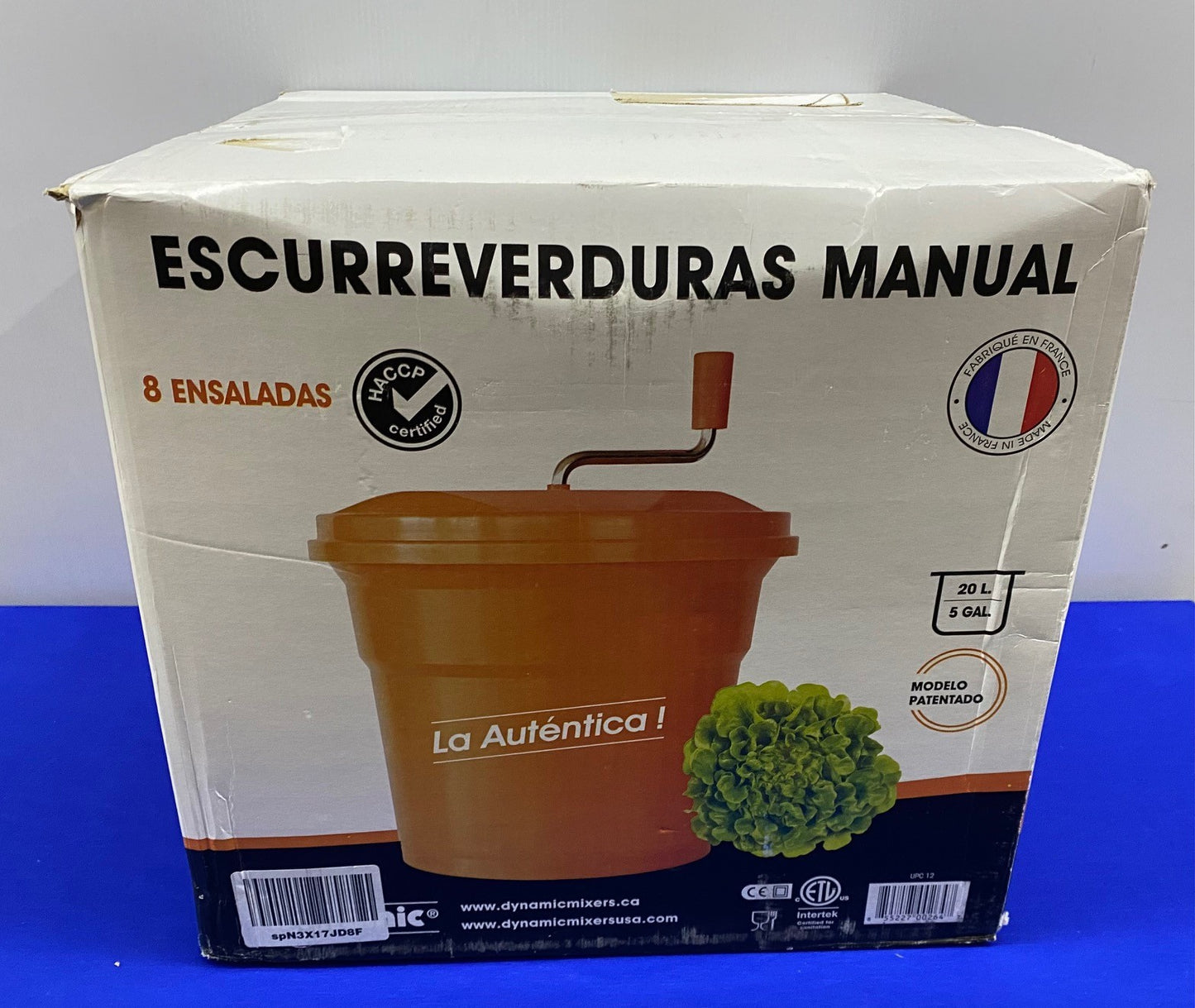 DYNAMIC ® 20 L/5 GAL 'THE ORIGINAL' MANUAL SALAD SPINNER