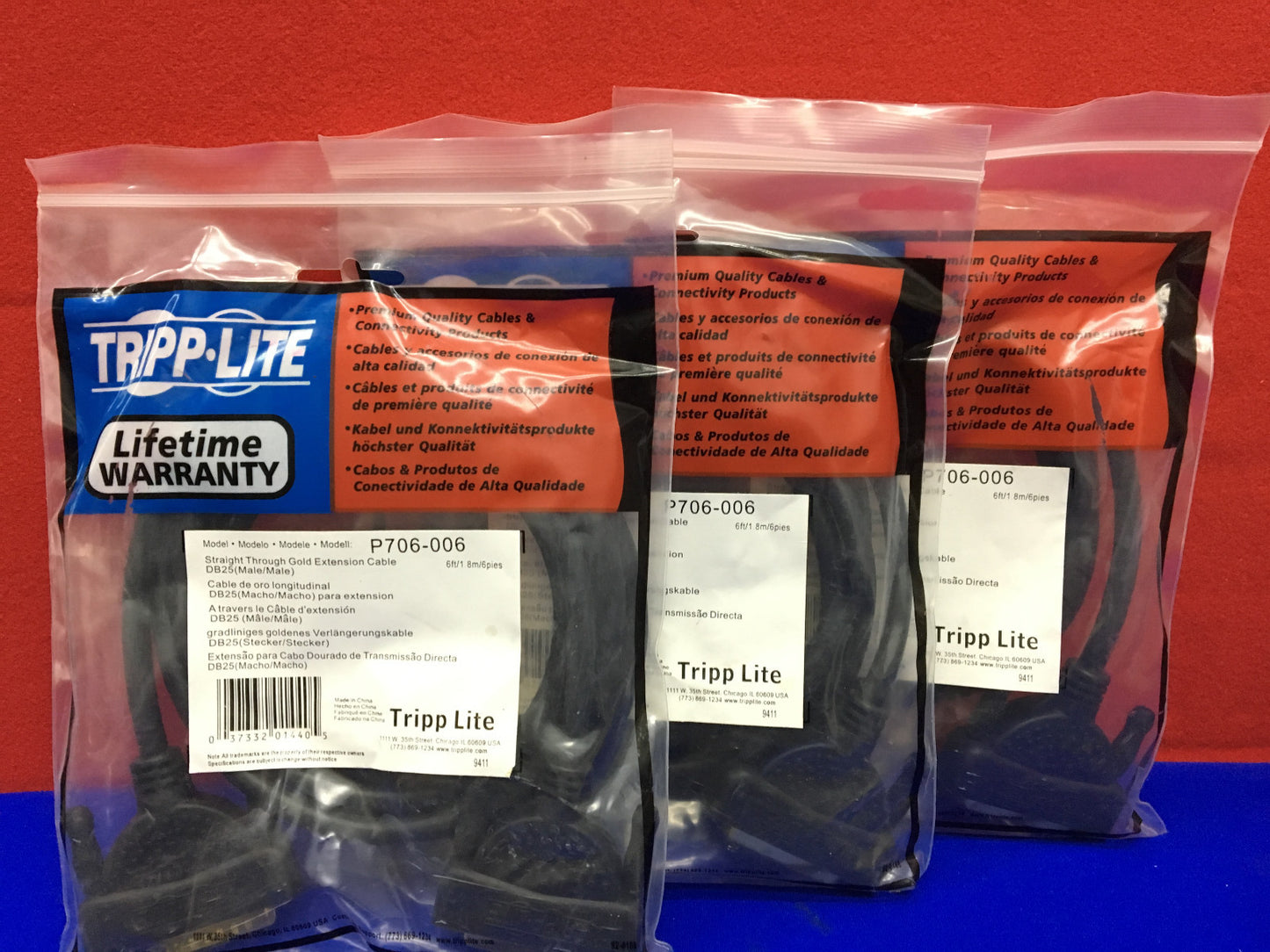 Brand new qty 3 Tripp Lite cables. Model P706-006