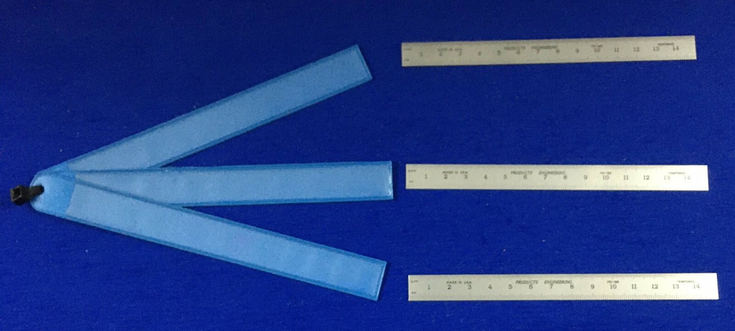 PRODUCTS ENGINEERING PEC 751-150 METRIC GRADUATION STYLE 1/2" WIDE - 3 RULERS