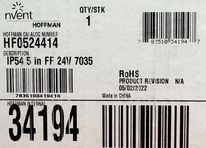 HOFFMAN nVent HF0524414 SIDE MOUNT FILTER ENCLOSURE COOLING FAN 24VDC