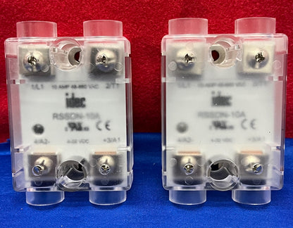 1 LOT QTY OF 2 - IDEC RSSDN-10A SOLID STATE RELAY W/COVER