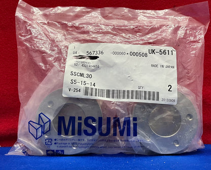 1 PACKAGE OF QTY 2 - MISUMI SSCML30 SHAFT COLLAR KEYLESS BUSHING