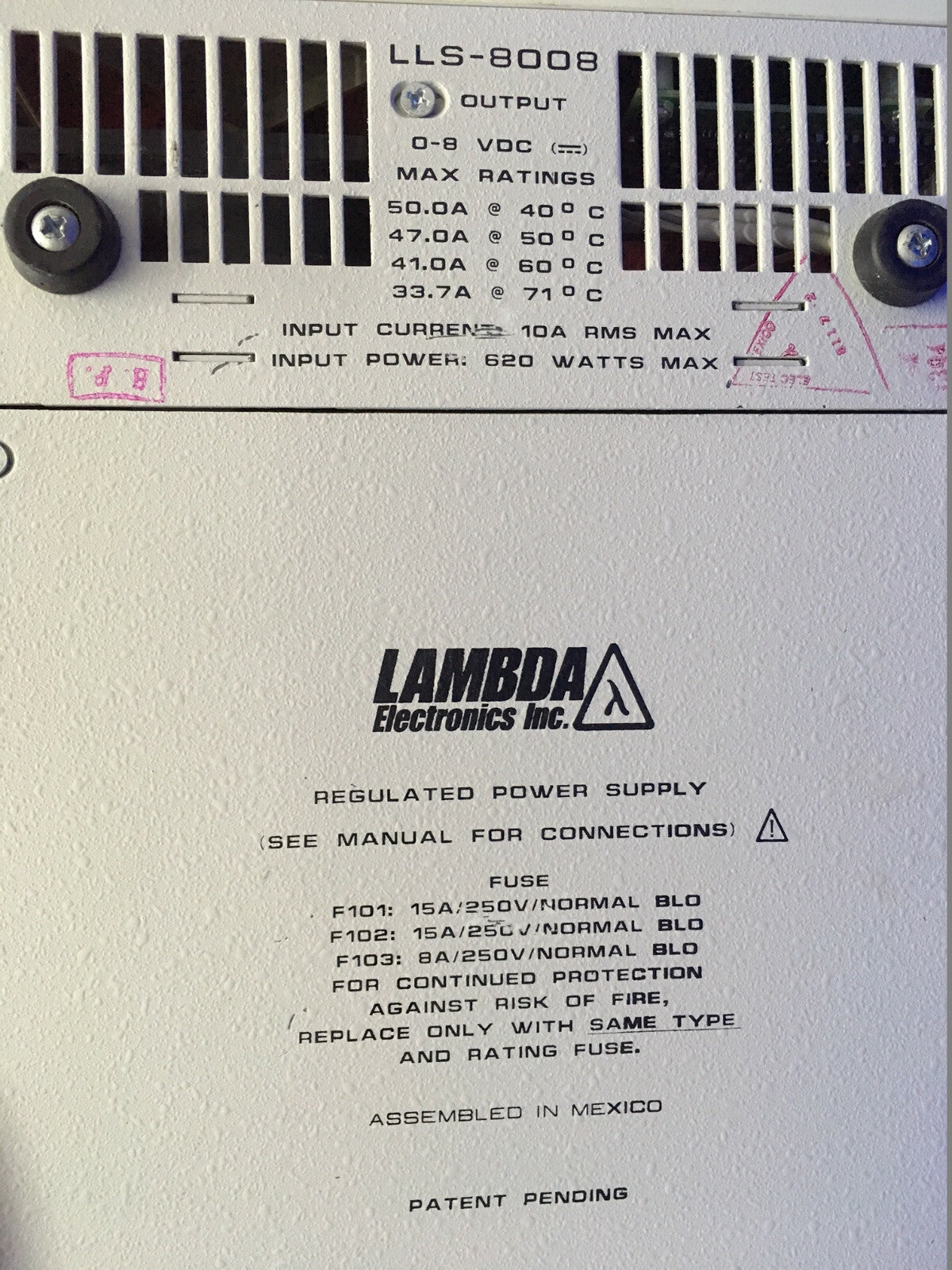 LAMBDA ELECTRONICS LLS8008 DIGITALES GEREGELTES NETZTEIL
